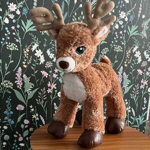 BUILD-A-BEAR COMET Stuffed brown reindeer stuffed animal plush, Xmas, Rudolph